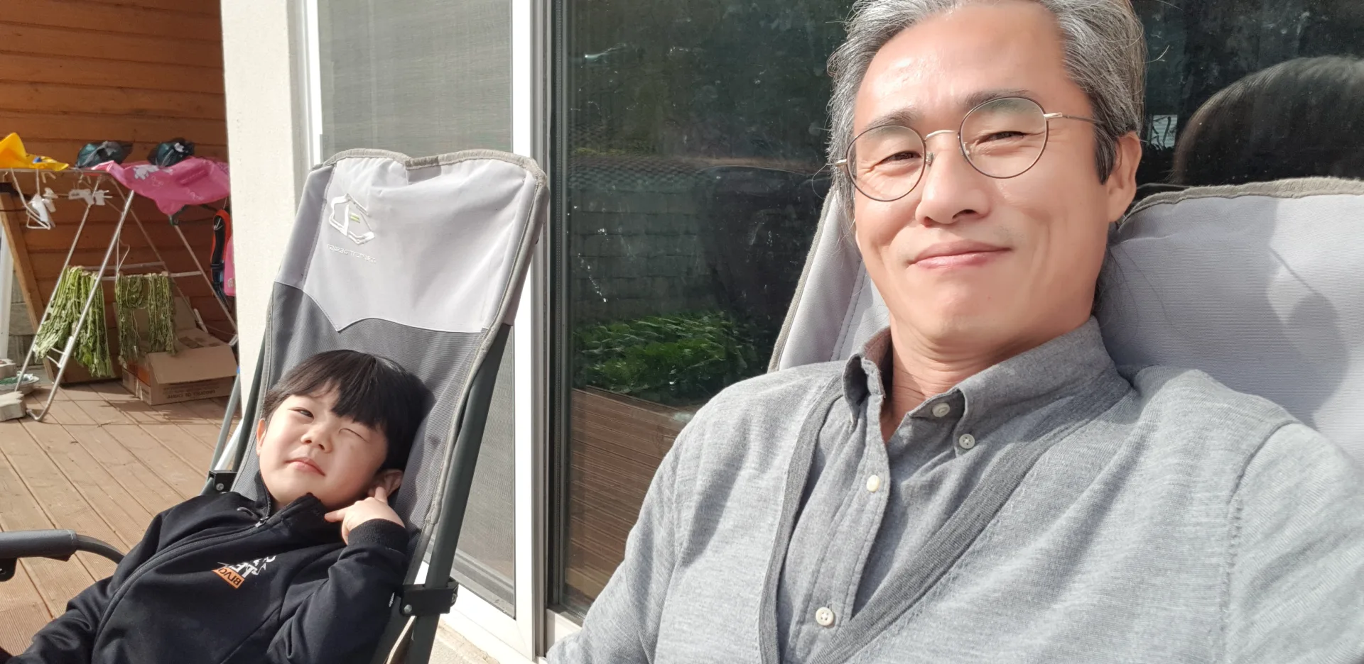 바베큐 파티 전 건축주님 막내 쫑찬이와 함께